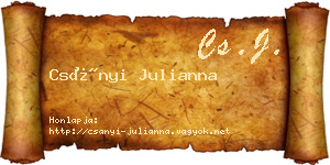 Csányi Julianna névjegykártya